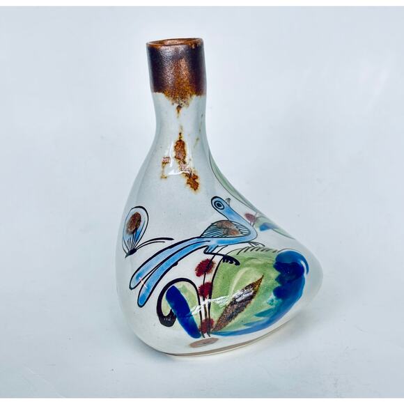 Vintage Ken Edwards El Palomar Tonala Bud Vase Mexican Pottery Scorpion Signed - Picture 1 of 7